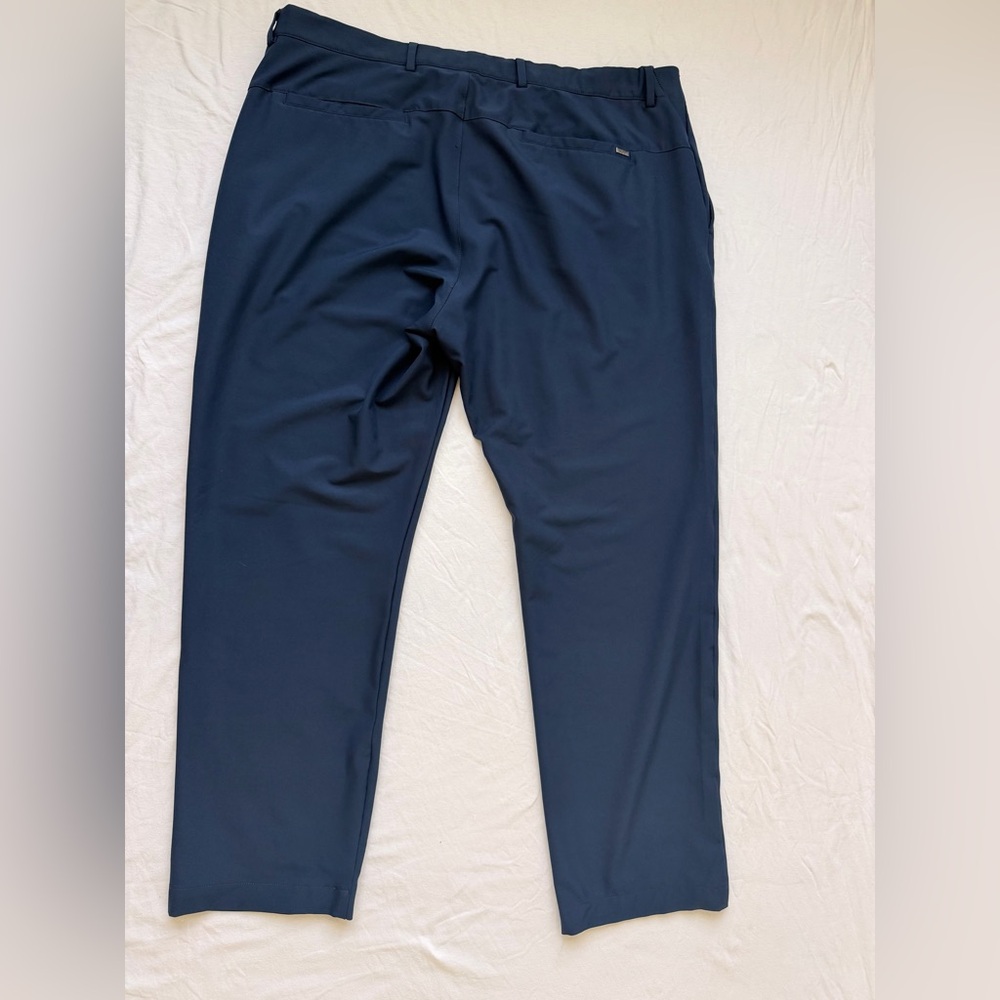 Greg Norman Shark Logo Golf Pants Blue Performance Stretch 40x29